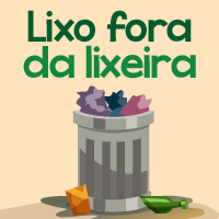 lixo fora da lixeira